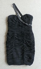 BNWT NEXT BLACK PARTY BODYCON RUCHED DRESS Size 8