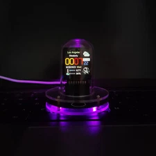 Nixie Tube Clock WiFi RGB IPS LCD Screen Weather Display 12/24 Hour Clock New