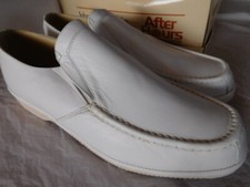 vintage Johnston  Murphy men's white leather shoes NOS new old stock 9 1/2 W