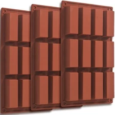 3 Pack 12 Cavity Granola Bar Mold for Baking Chocolate Candy Protein Energy Bar