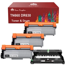 1x DR630 Drum 3xTN660 Toner Cartridge for Brother MFC-L2740DW L2700DW L2340DW