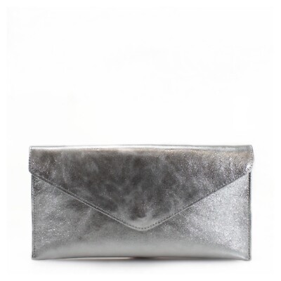 Damen Metallic Leder Umschlag Kette Party Abschlussball Abend Schultertasche/Geldbörse