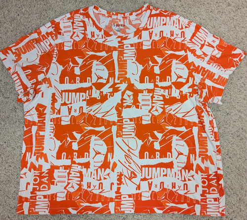 Michael Jordan Shirt Mens 3XL XXL Nike Orange Jumpman Basketball All Over Print