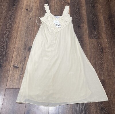 zara combination crochet knit dress Zara Combination Crochet Knit Dress