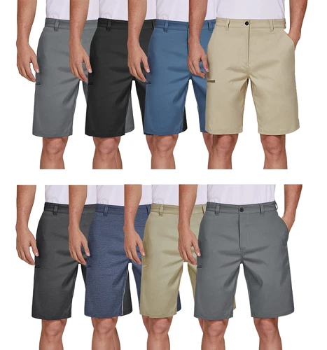 Men's Golf Shorts Stretch Chino Lightweight Quick Dry Flat Front Work Half Pants