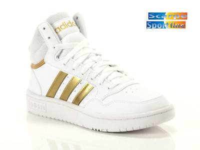 ADIDAS HOOPS 3.0 MID WEISS SCHWARZ DAMENSCHUHE SPORTSCHUHE SNEAKERS BASKETBALL