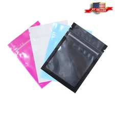 100PCS Variety of Clear/Colors Flat Poly QuickQlick™ Mini Zip Bags 2.5x3.5"