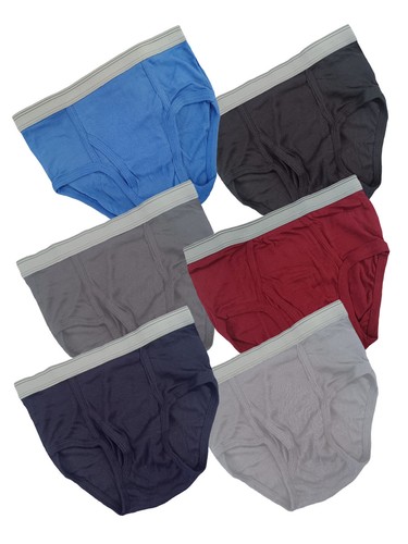 6 pc Men Solid Colors Briefs Breathable Cotton Underwear Old Fashion style - Picture 4 of 8