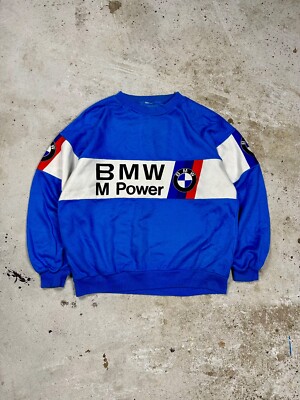 Vintage 90s BMW M Power Blue Racing Crewneck Multi Logo | eBay