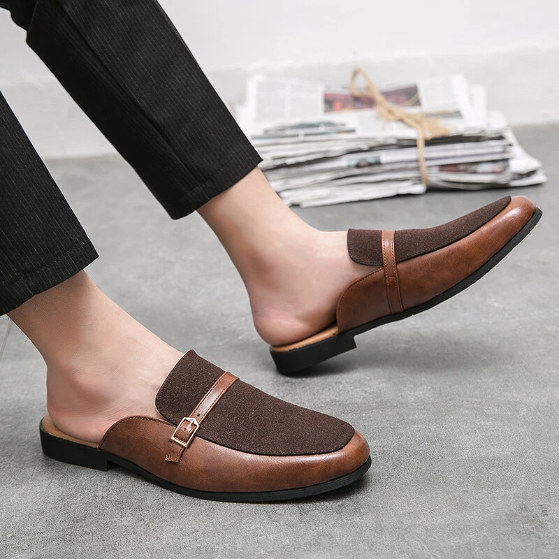 Mens Slingback Half Slippers Casual Slip On Shoes Pump Moccasins
