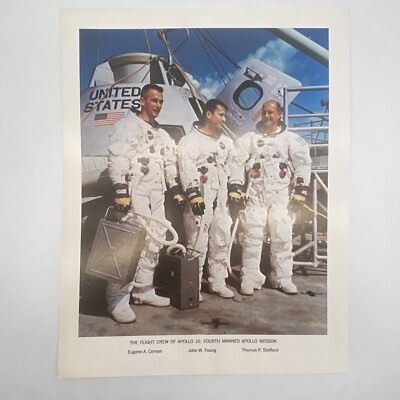 Vintage NASA Apollo 10 Crew Print 11 x 14