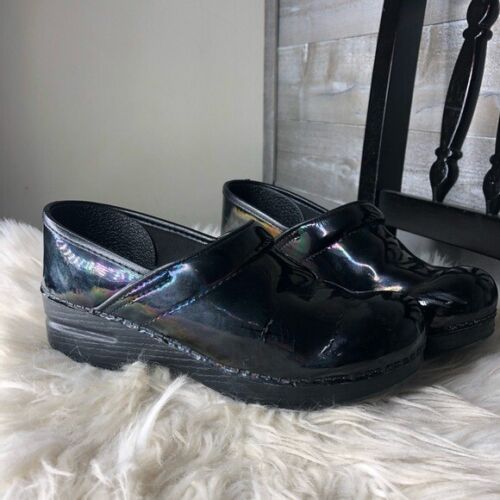 Dansko 39 Womens Professional Clogs Multicolor Colorful Streamers Patent  Leather