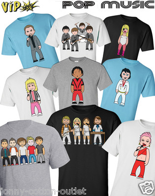 VIPwees Herren T-Shirt Qualität Baumwolle Popmusik inspiriert Karikaturen Design wählbar
