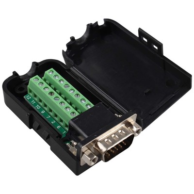 DB15 3+9 D-SUB VGA Male 3Row 15Pin Connector Adaptor Solderless Terminal Sold...