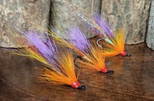  3 X Ness C  Salmon Flies Black Osprey Doubles size 10