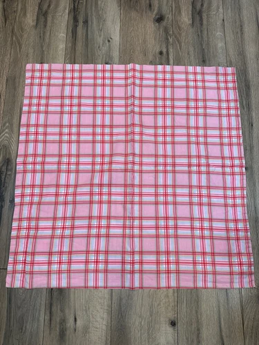 Vintage Ikea Rosali Multiruta Plaid Pink Fabric 28x 28”Cotton Textile Material C