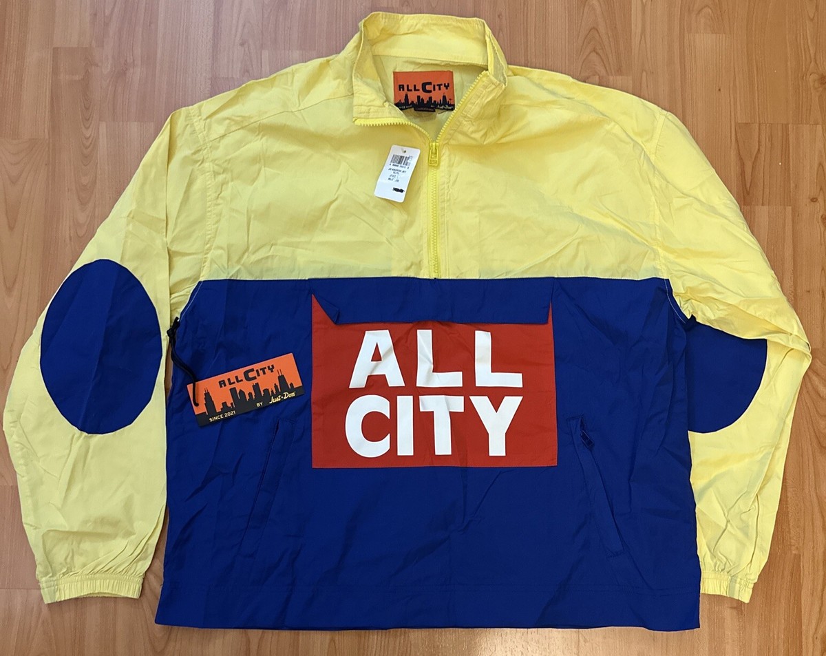 Just Don Varsity Full Zip Jacket Orange Coat All City Size