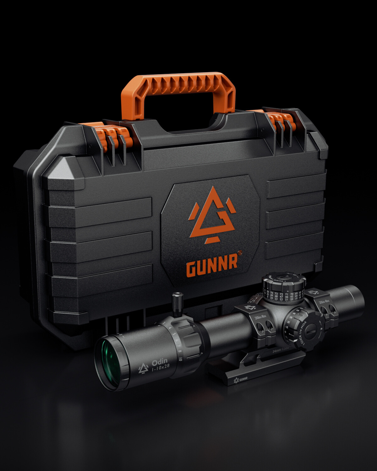 GUNNR Odin 1-10×28 FFP LPVO Rifle Scope MOA Reticle w Mount & Case | 34 mm Tube