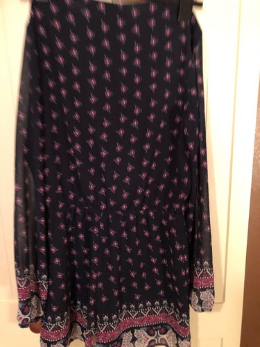 HEARTS & BOWS Ladies Navy Blue Floral Chiffon Crossover Short Playsuit Size 10 - Picture 8 of 10