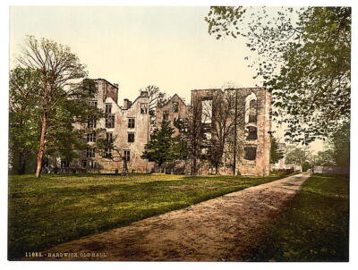 Hardwick Old Hall Derbyshire England c1900 OLD PHOTO