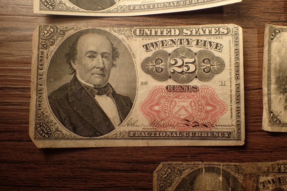 1874 25 Cent US Fractional Currency Lot ROBERT WALKER 5 pieces - Image 3 of 4