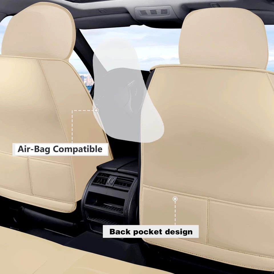 For BMW Luxury Car Seat Covers Leather 5-Seats Full Set Front Rear Back Cover Foto 4 de 4