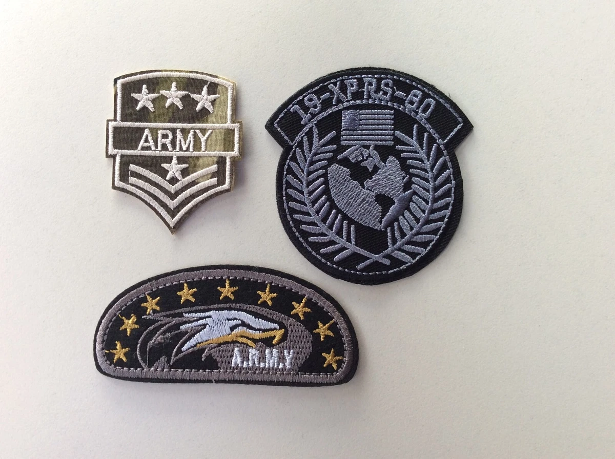 Set Lotto 3 Toppe Patch, US Military, US Army , Patch Militari, Gradi  militari