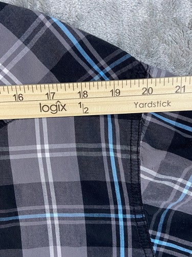 Tin Haul Men's Snap Long Sleeve Shirt XL PLaid Black, Blue, Gray & White - Picture 7 of 9