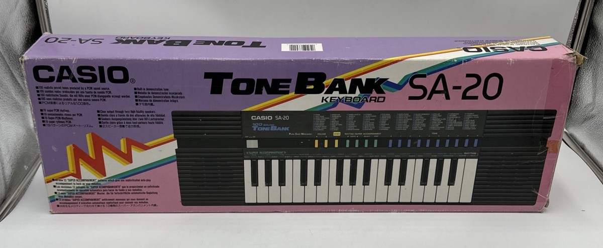 Casio SA-20 100 Sound Tone Bank Keyboard Piano Synthesizer Tested Working
