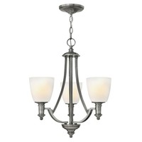 Stilvoller Kronleuchter Ø51Cm Glas Schirm 3X E27 Esstisch Wohnzimmer HäNgelampe
