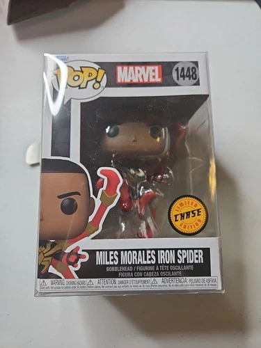 Funko Pop! Vinyl: Marvel - Miles Morales Iron Spider CHASE #1448 + Pop Protector