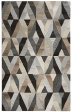 5x8 Rizzy Rugs Gray Geometric Mirrored Diamonds Area Rug SK337A - Aprx 5' x 8'