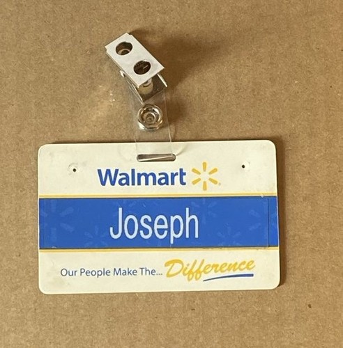 Walmart Official Employee Name Badge JOSEPH Clip On