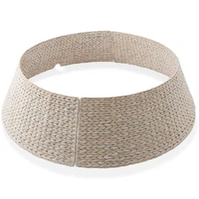 OPEN BOX - Water Hyacinth Christmas Tree Collar, Large Christmas Tree Cover 42"