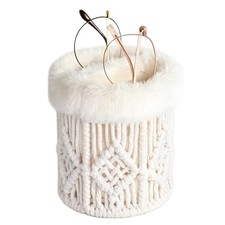 2 in 1 Glasses Holder, Anti-scratch Plush Lined Eyeglass Holder Stand for Beige