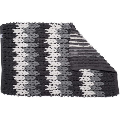Croydex Luxus Chenille Badematte grau weiß gemustert rutschfeste Rückseite 80x50cm