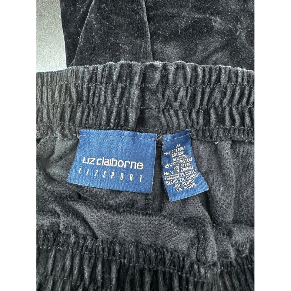 Conjunto de pijama deportivo de terciopelo Liz Claiborne de colección ropa de salón pantalones elásticos con botones Foto 4 de 4