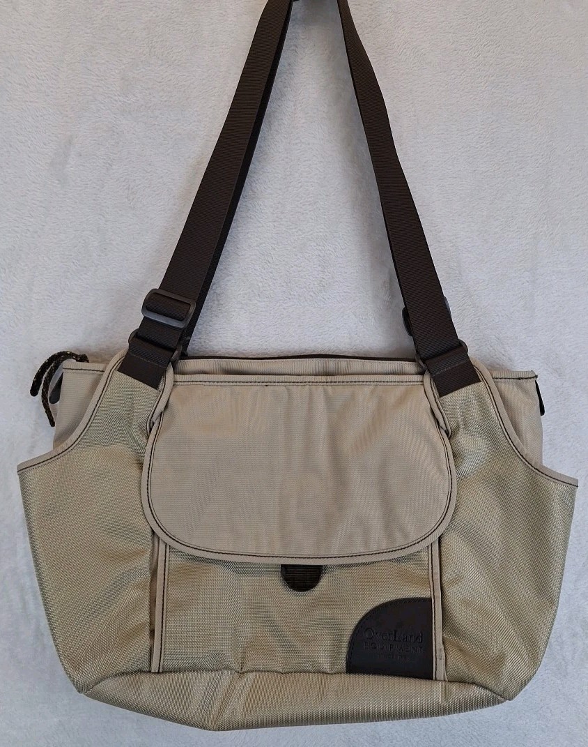 Overland Equipment Messenger Bag Satchel Crossbody Tote Beige Brown Nylon 14x11