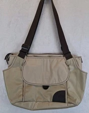 Overland Equipment Messenger Bag Satchel Crossbody Tote Beige Brown Nylon 14x11