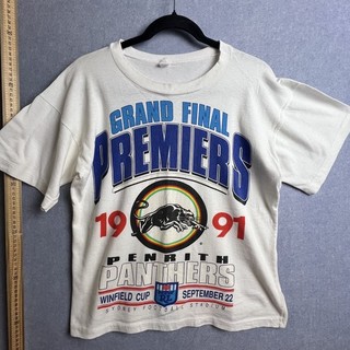 Vintage 1991 M Penrith Panthers Grand Final T Shirt NRL Winfield Cup