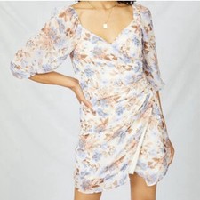 Altard State Serelia Mini Dress L Floral Cinched New Fairy Flowy Wedding Guest