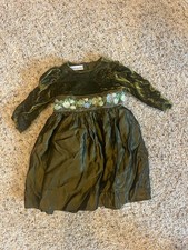 Malley Too Green Velveteen And Satin Floral Dress