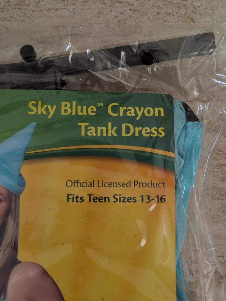Rasta Imposta Crayola Cielo Azul Crayón Vestido Tanque Halloween Disfraz Adolescente 13-16 Foto 2 de 3