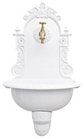 Brunnen 72Cm Wandbrunnen Weiss Alu Waschbecken Im Nostalgie Antik-Stil (C)