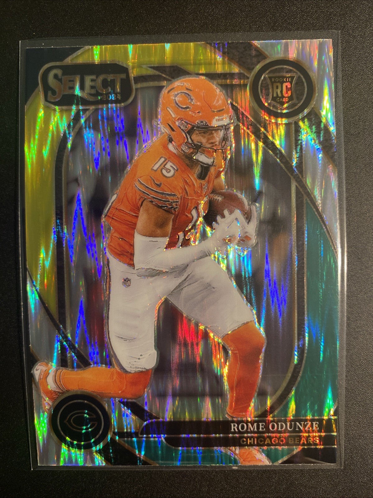 2024 Panini Select- Green & Yellow Shock Club Level #236 Rome Odunze (RC)