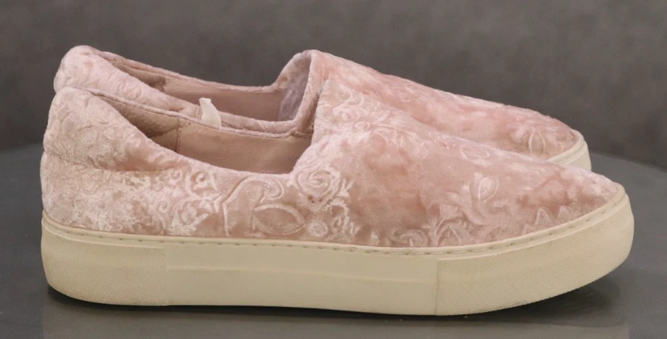J. Slides Velvet Women's Slip Ons Platform Loafers Shoes Size 9 Floral Pink - Image 4 of 4