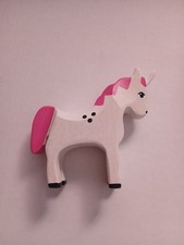 Trauffer Hand Carved Wood White Unicorn Figurine Switzerland