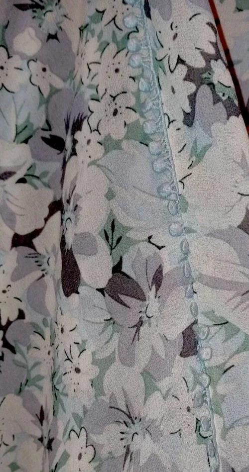 Blusa Cavalete Top M Verde Seda Cinza Floral Cottagecore Hippie Boho Camponesa - Imagem 4 de 4