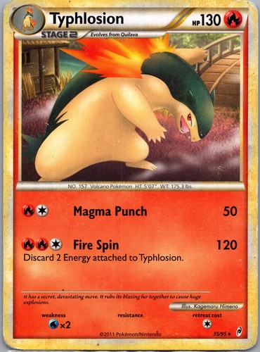 Typhlosion 35/95 Rare Call of Legends Pokemon Moderately Played