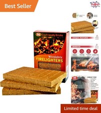 96 Natural Wood Eco Firelighters - Effortless and Odourless Fire Starters 0.23 per lighter